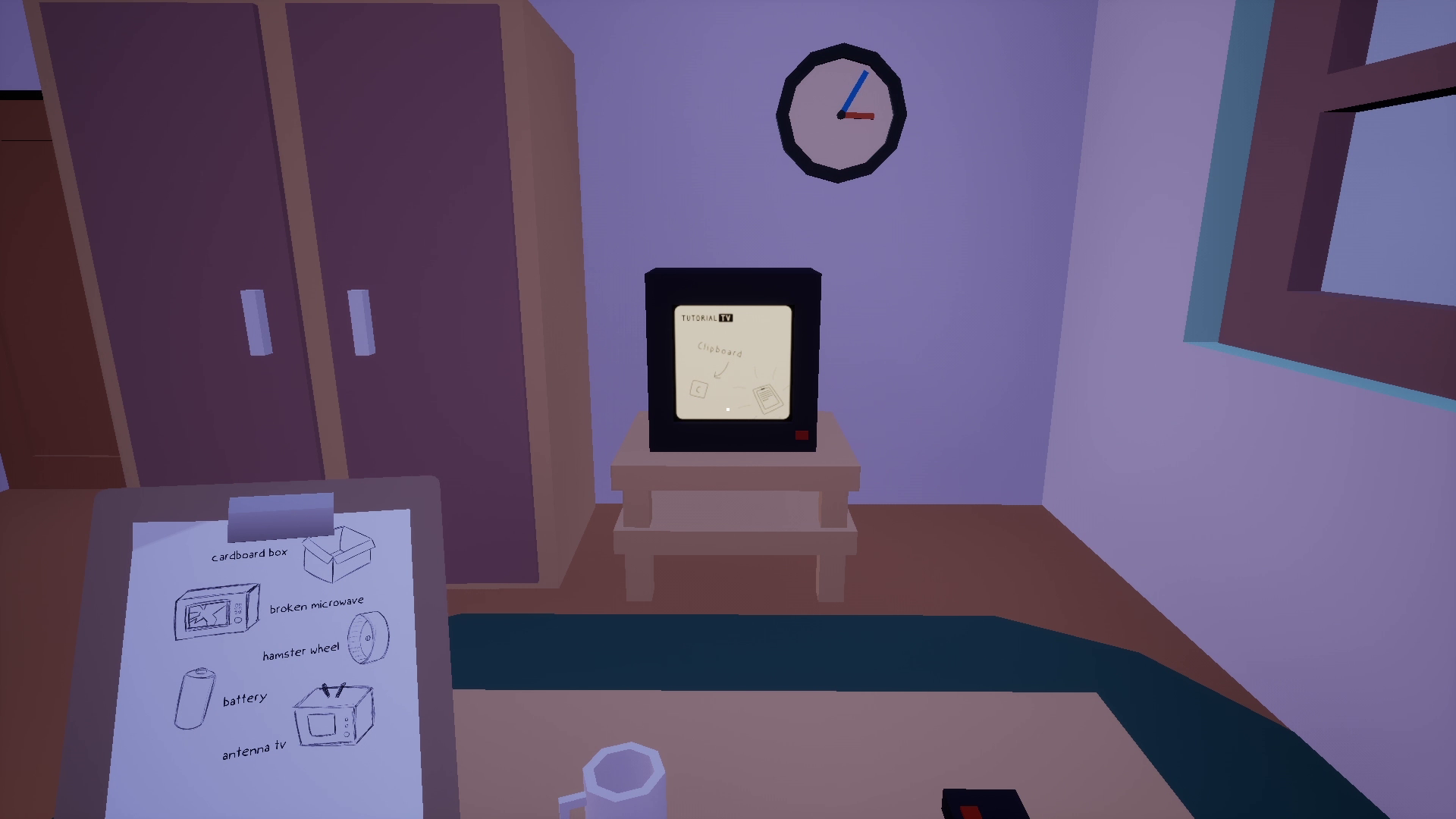 The protagonist's livingroom