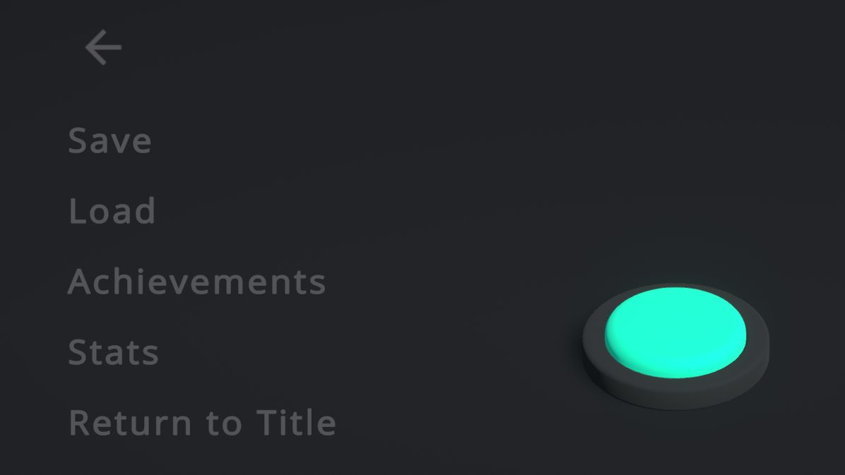 Pause Menu, which allows you to save or look up achievement progress